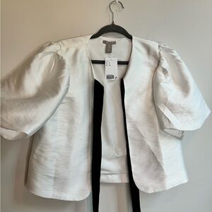 H&M White Blouse with Black Tie